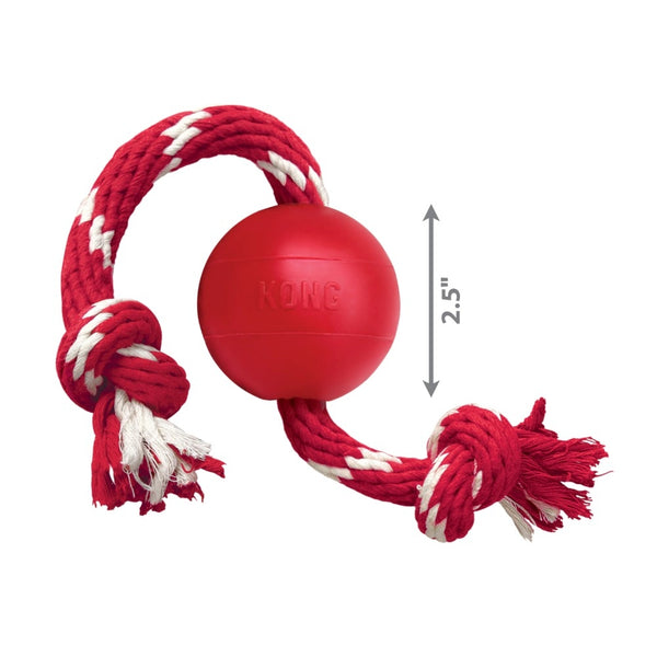 KONG Ball With Rope Dog Toy