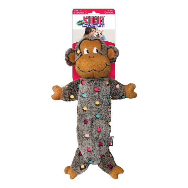 KONG Low Stuff Speckles Monkey Plush Dog Toy