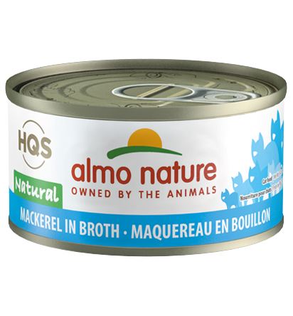 Almo Nature HQS Natural Mackerel in Broth Grain-Free Wet Cat Food Can