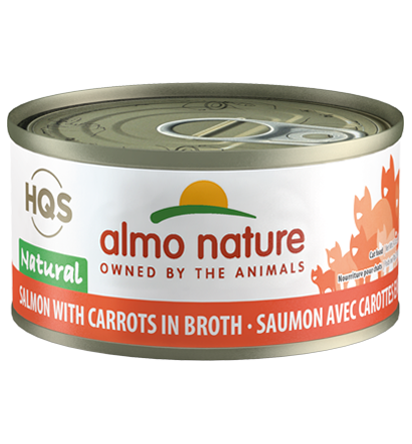 Almo Nature HQS Natural Salmon with Carrots in Broth Adult Grain-Free Wet Cat Food