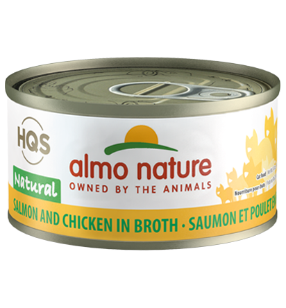 Almo Nature HQS Natural Salmon & Chicken in Broth Adult Grain-Free Wet Cat Food