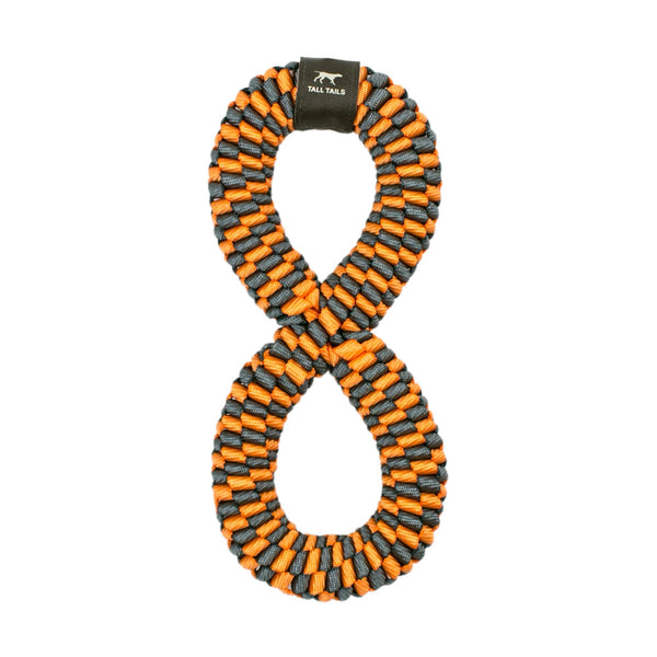 Tall Tails Braided Infinity Tug Dog Toy, Orange, 11-in