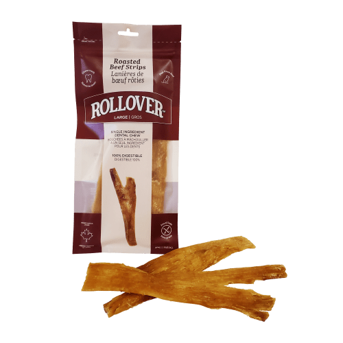 Rollover Roasted Beef Strips Dog Treats