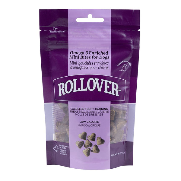 Rollover Premium Omega 3 Enriched Mini Bites Dog Treats, 100-gram