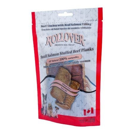 Rollover Premium Salmon Stuffed Beef Planks Dog Treats