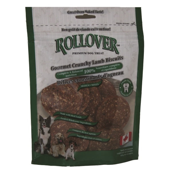 Rollover Premium Gourmet Crunchy Lamb Biscuits Dog Treats, Medium