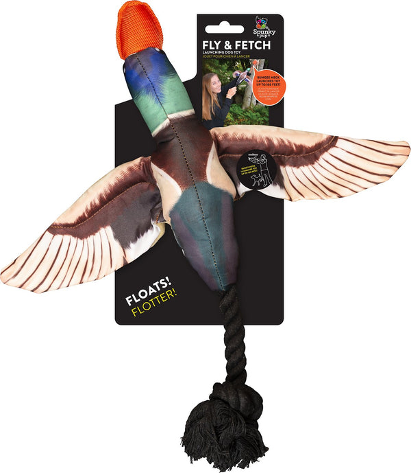 Spunky Pup Fly & Fetch Duck Dog Toy