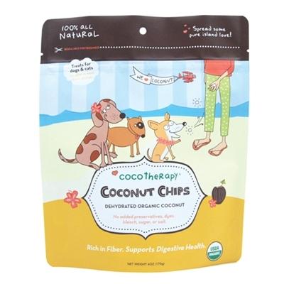 CocoTherapy Organic Coconut Chips Dog & Cat Treats 6z