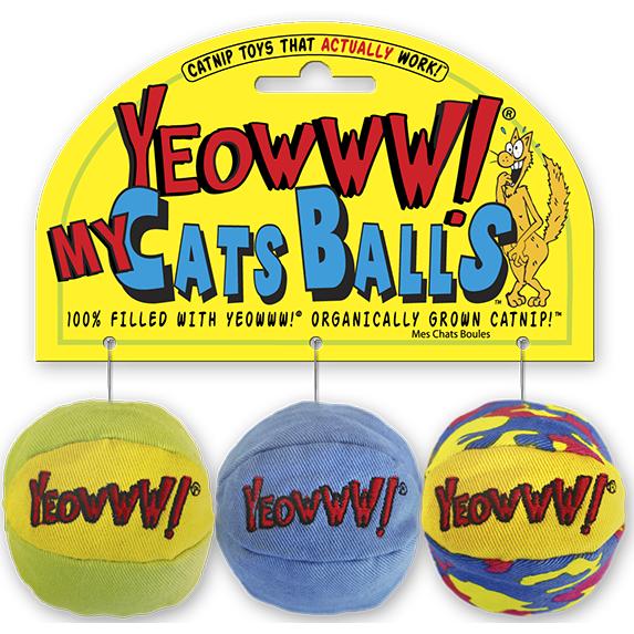 Yeowww! My Cats Balls Catnip Cat Toy, 3-pack