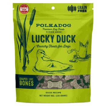 Polkadog Lucky Duck Bone Shape Dog Treats, 8-oz