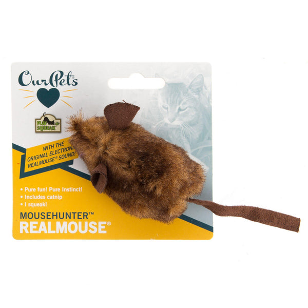 OurPets Jouet pour chat Play-N-Squeak MouseHunter, marron