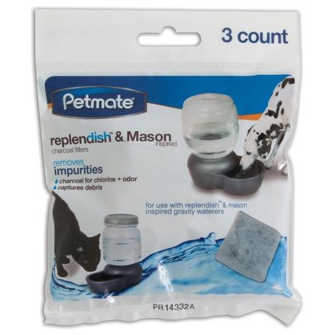 Petmate Replendish Charcoal Replacement Filters, 3-pack