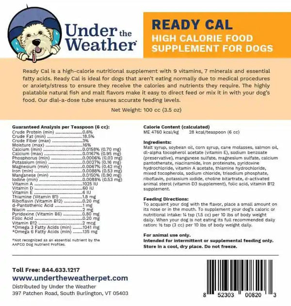 Under the Weather Ready Cal High Calorie Food Supplement for Dogs
