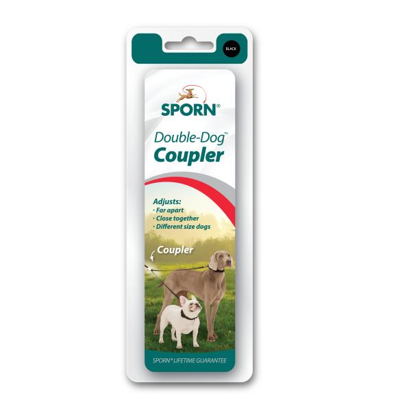 Sporn Double-Dog Dog Coupler, Black, X-Small/Small