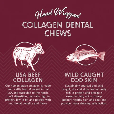 Icelandic+ Beef Collagen Dental Chews with Cod Skin Dog Treat, 4-in