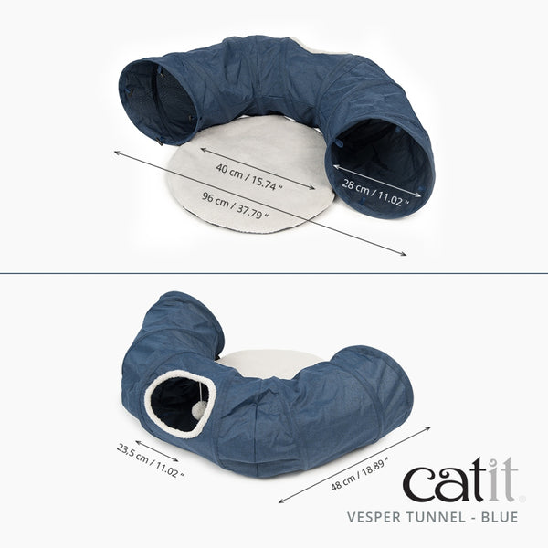 Catit Vesper Tunnel Cat Toy, Blue