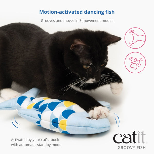 Catit Groovy Fish Interactive Cat Toy, Pink