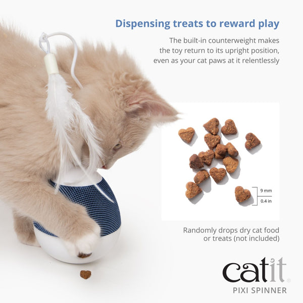 Catit Jouet pour chat distributeur de friandises PIXI Spinner, Argent