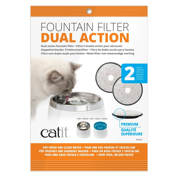 Catit Dual Action Replacement Fountain Filters, 2-pk