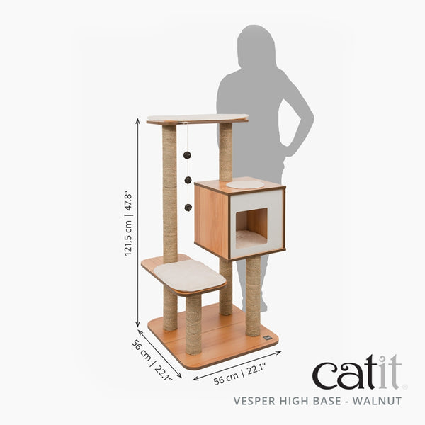 Catit Vesper High Base Cat Tree, Walnut
