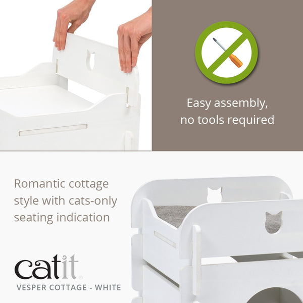 Catit Vesper Cat Lounge Furniture, Cottage, White