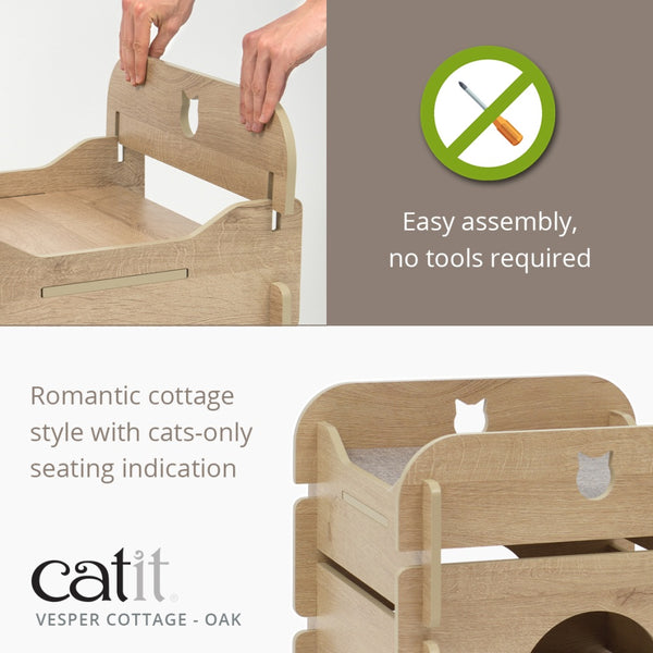 Catit Vesper Cat Lounge Furniture, Cottage, Oak