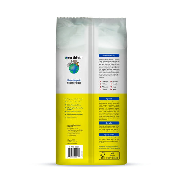 Earthbath Hypo-Allergenic Grooming Wipes, Fragrance Free