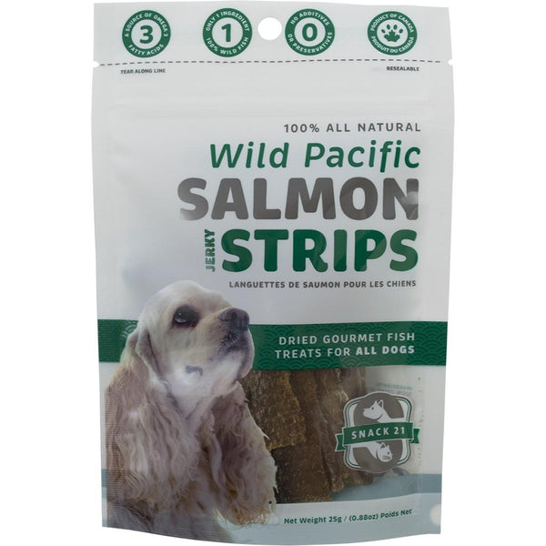 Snack 21 Wild Pacific Salmon Jerky Strips Dog Treats, 0.88-oz