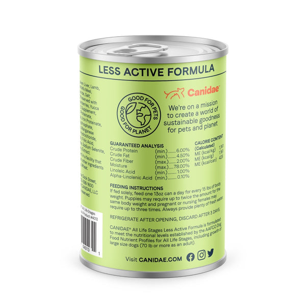 Canidae Toutes étapes de vie Moins actif Poulet, Agneau & Poisson Nourriture humide pour chiens en conserve