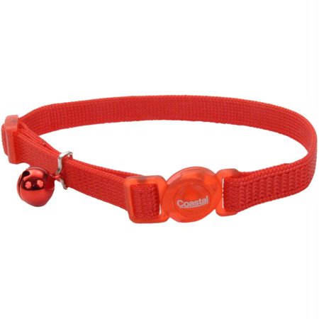 Safe Cat Collier pour chat en nylon réglable à rupture, rouge, 12 po