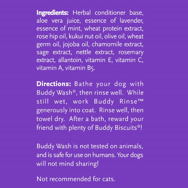 Buddy Rinse Original Lavender & Mint Conditioner for Dogs, 16-oz bottle