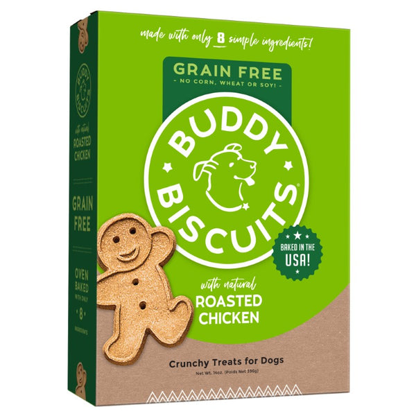 Buddy Biscuits Friandises pour chiens sans céréales cuites au four au poulet rôti, boîte de 14 oz