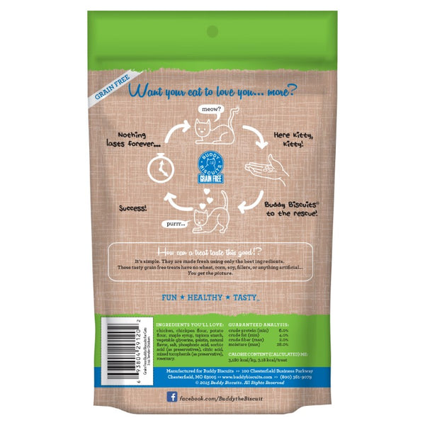Buddy Biscuits Grain-Free with Tender Chicken Cat Treats, 3-oz
