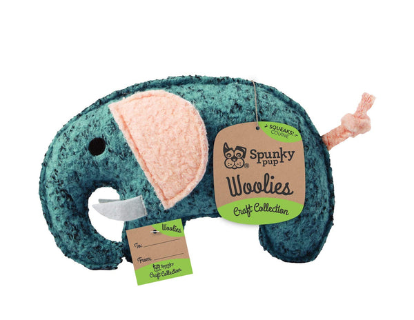 Spunky Pup Jouet éléphant en laine Woolies pour chien