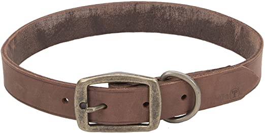 Circle T Rustic Leather Town Dog Collar, Chocolate
