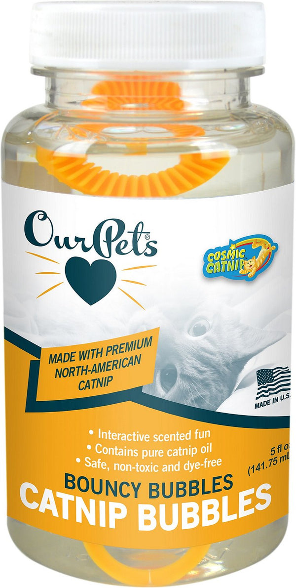 OurPets Cosmic Catnip Bouncy Bubbles, 5-oz