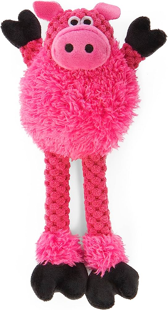 GoDog Just for Me Chew Guard Skinny Pig Dog Toy, Pink