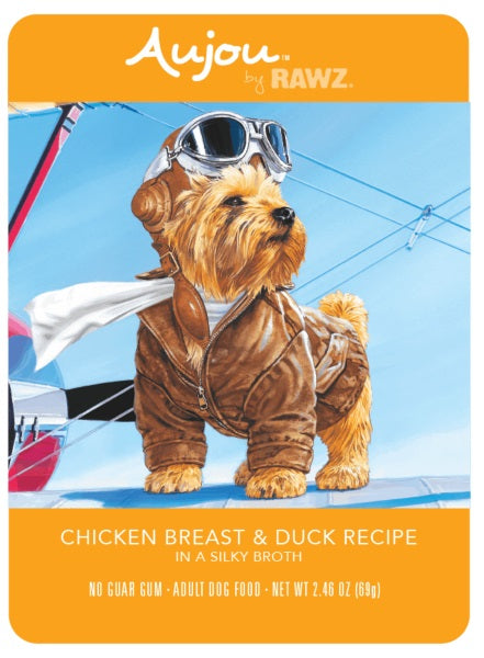 Aujou by RAWZ Dog Chicken & Duck Wet Dog Food, 2.46-oz