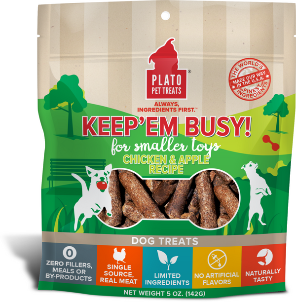 Plato Keep Em' Busy! Friandises Ï farcir recette Poulet & Pomme pour jouets petits, 5 oz