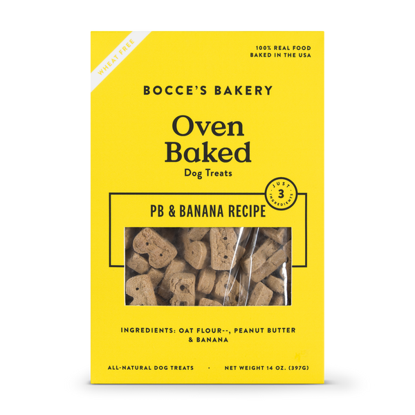 Bocce's Bakery Better Basics Peanut Butter and Banana Dog Biscuits, 14-oz
