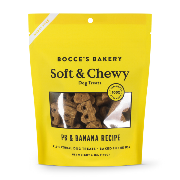 Bocce's Bakery Soft & Chewy Beurre d’arachide et friandises pour chiens bananes, 170-gram
