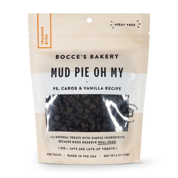 Bocce's Bakery Everyday Mud Pie Oh My Beurre d’arachide, caroube et vanille Recette De Formation Bites Friandises pour chiens, 170-gram