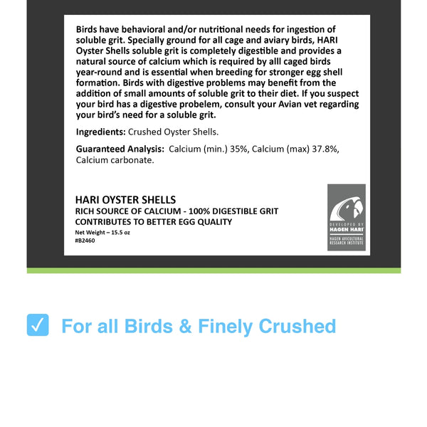 HARI Oyster Shells Soluble Grit for All Birds