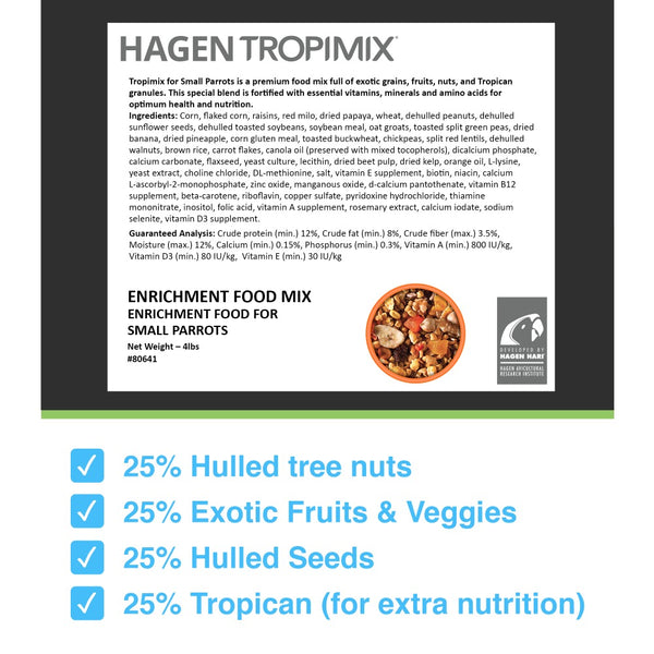 HARI Tropimix Mélange Alimentaire d’enrichissement pour Petits Perroquets