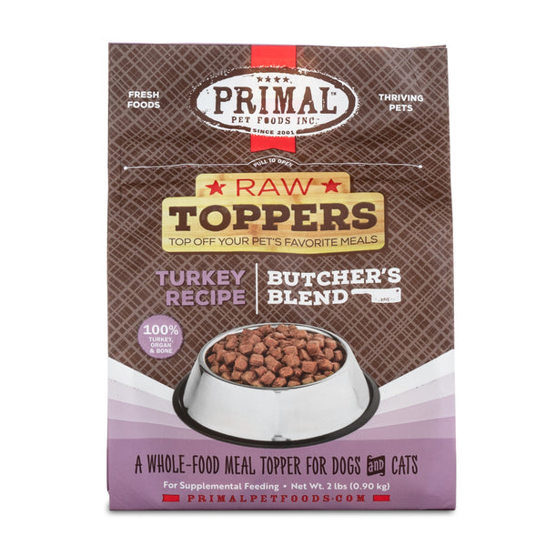 Primal Raw Toppers Butcher's Blend Turkey Dog & Cat Food Topper