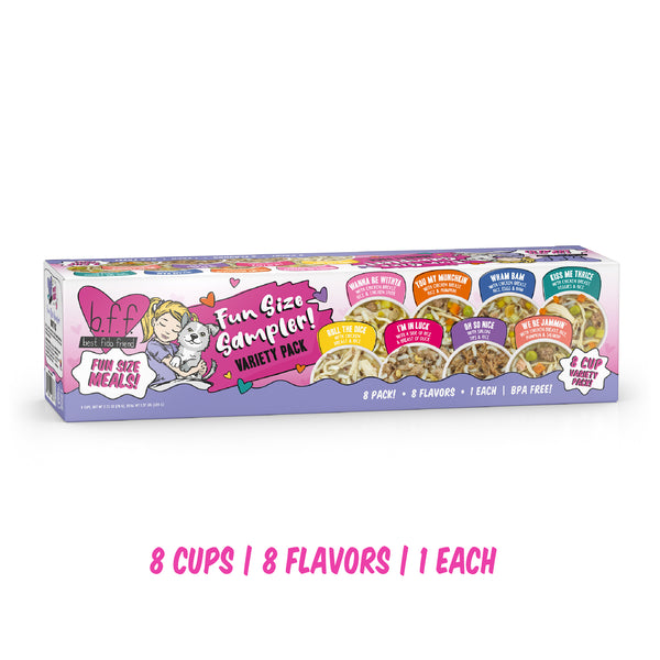 BFF Fun Size Meals Fun Size Sampler Variety Pack Wet Dog Food Cups (CA), 2.75-oz, 8-pack