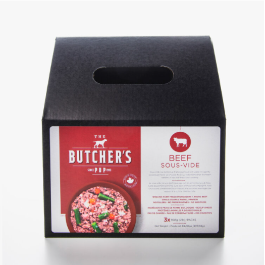 The Butcher Pup Bœuf Sous-Vide Nourriture complète congelée pour chiens