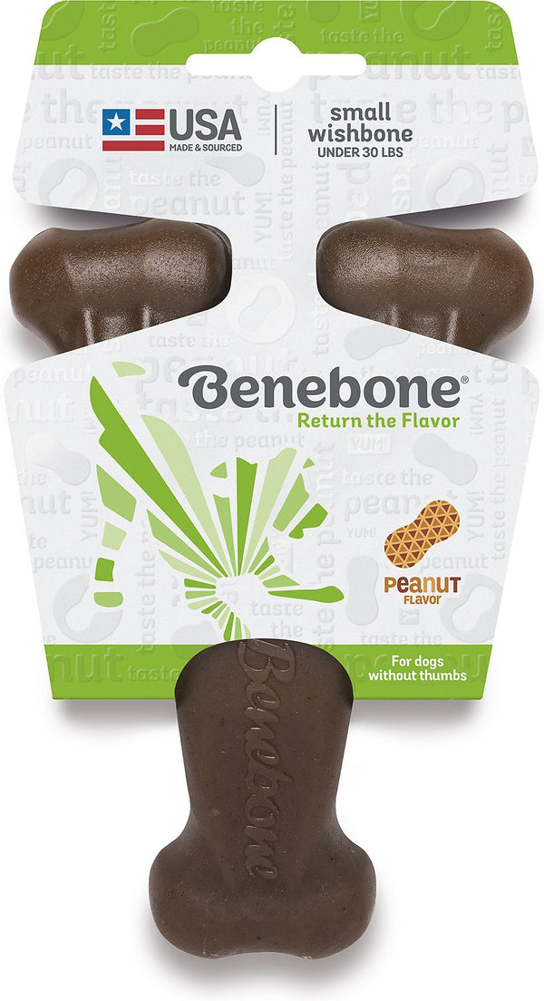 Benebone Peanut Butter Flavored Wishbone Dog Chew Toy