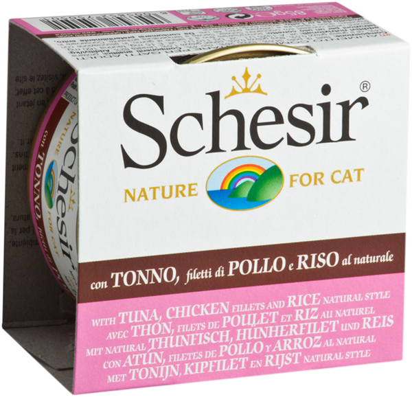 Schesir Chicken, Tuna & Rice Natural Wet Cat Food Can
