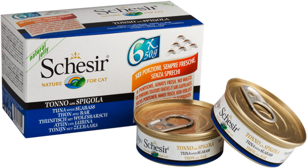 Schesir Tuna & Seabass Wet Cat Food Can